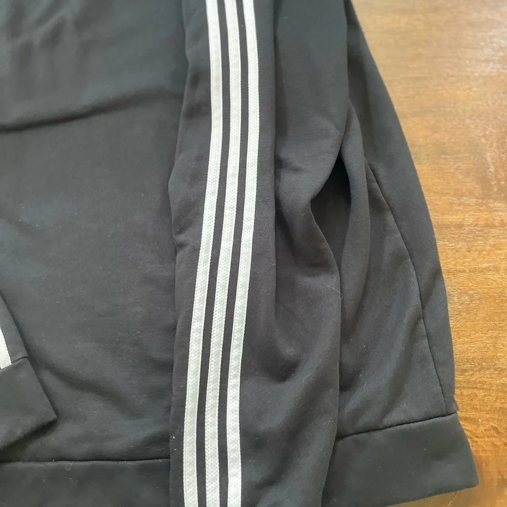 Adidas Essentials 3-Stripes Crew Sweatshirt Mens L Green Black LS Pullover